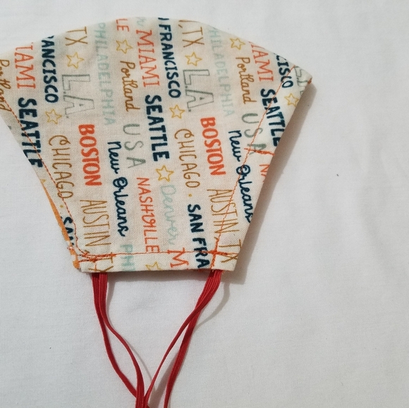 Hand Crafted U.S.A. Cities Reversible Face Mask with Nose Wire - Picture 10 of 10